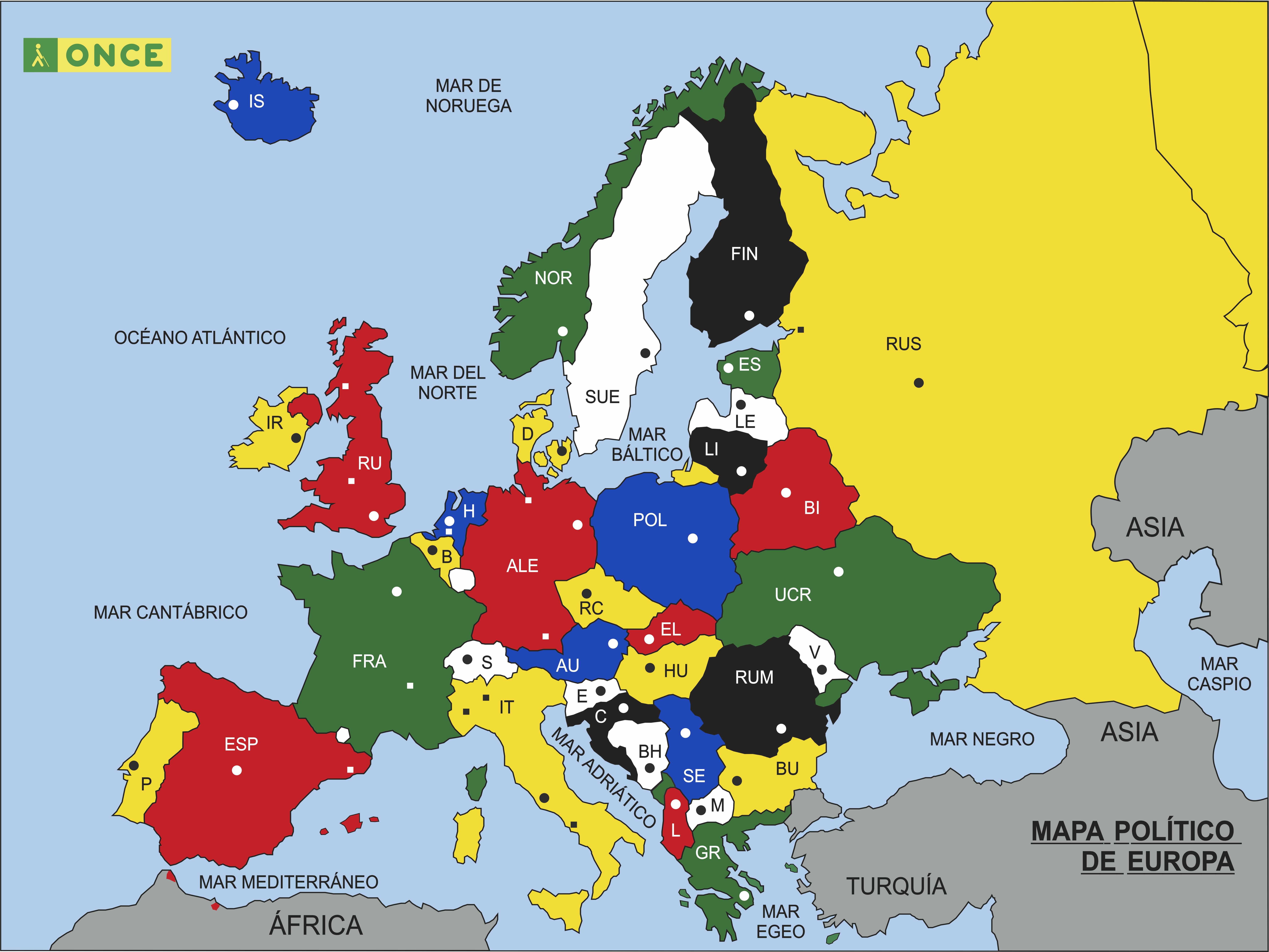 Imagen Mapa político de Europa en relieve