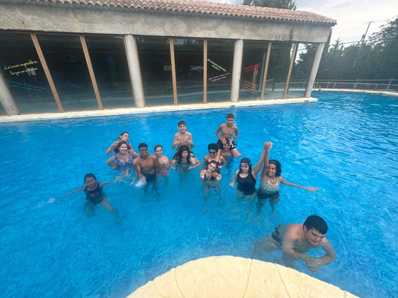 Actividad en la piscina.