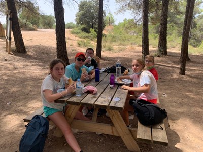 Un grupo de participantes almuerza en un merendero (2) Un grupo de participantes almuerza en un merendero (2)