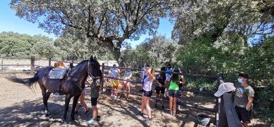 Grupo preparándose para montar a Tormenta Grupo preparándose para montar a Tormenta
