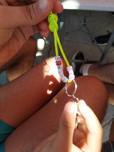 Uno de los llaveros elaborados en el taller Uno de los llaveros elaborados en el taller