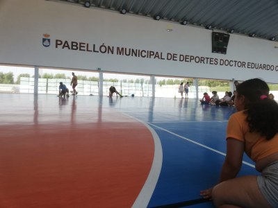 Participantes, jugando a Goalball